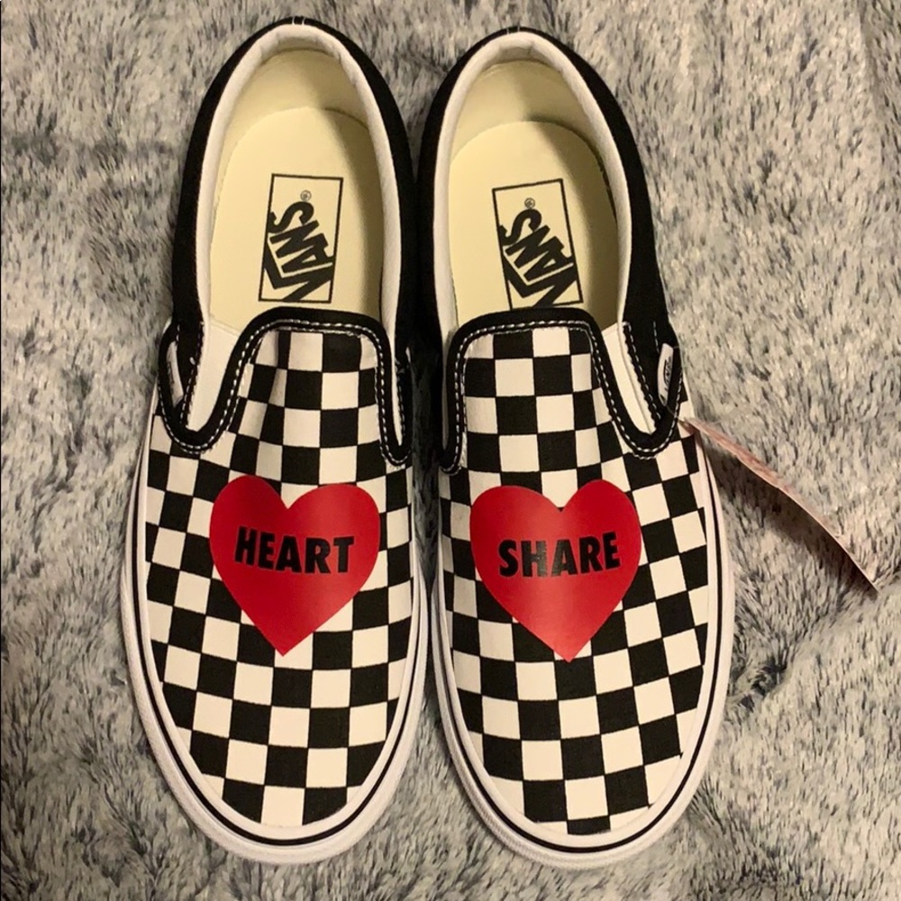 Limited quantity heart share slip ons
